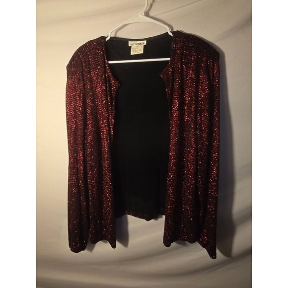 After Dark Fancy evening Jacket Red Sparkles Womens Plus Size 18W 1X - Picture 1 of 3